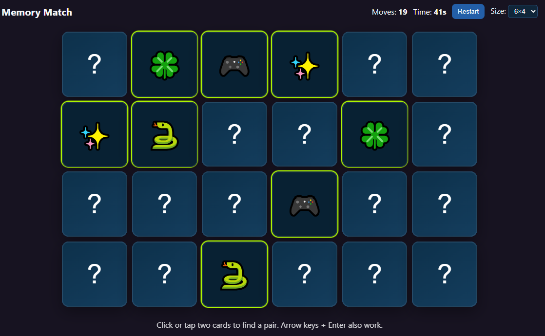 Screenshot of Match Game